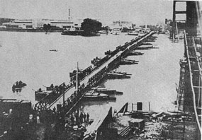 Pontoon bridge near Semlin Judenlager